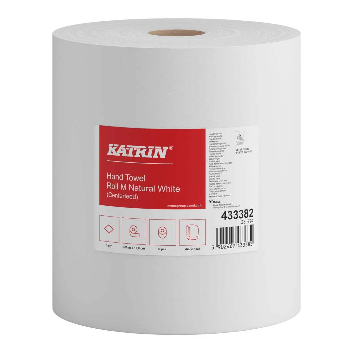 VSI Katrin - Centerfeed Rollen M, 1 Laags, EU-Ecolabel