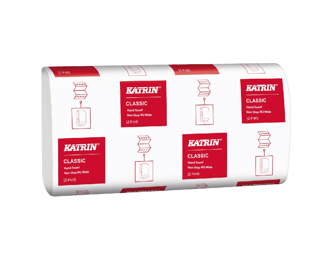 Katrin folded towel refill with automatic dispensing for hygienic hand drying